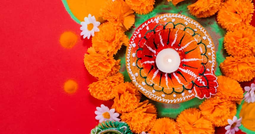 Flower Diwali Rangoli Design