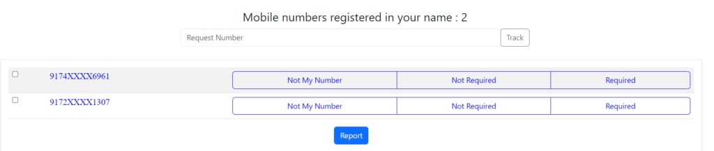 Mobile Number Registered By Your Name