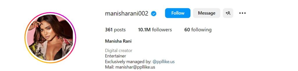 Manisha Rani Instagram