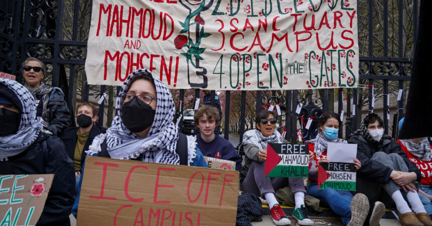 Protesters gave themselves a series for Columbia Gates, called for the release of workers