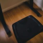 Topo Comfort Mat under a standing desk on wooden floor