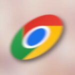 Chrome logo motion blur zipping fast speed